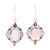 Garnet and Rose Quartz Dangle Earrings from India 'Glory of Red'