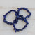 Three Lapis Lazuli Beaded Stretch Bracelets from Brazil 'Lapis Trio'