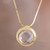 18k Gold Plated Quartz Pendant Necklace from Peru 'Golden Circle'