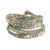 Handcrafted Glass Beaded Wrap Bracelet from Guatemala 'Line of Time'
