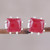 Red Jasper and Sterling Silver Button Earrings from India 'Brilliant Red'