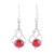 Red Jasper and Sterling Silver Dangle Earrings from India 'Gleaming Path'