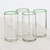 Set of Four Handblown Recycled Glass Tumblers in Green 'Green Mountain'