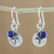 Lapis Lazuli Cross Dangle Earrings from Thailand 'Subtle Cross'