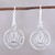 Sterling Silver Lotus Dangle Earrings from India 'Delightful Lotus'