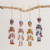 Wood Floral Skeleton Ornaments from Guatemala Set of 4 'Colorful Tradition'
