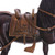 Cedar Wood and Leather Horse Sculpture from Peru 11.5 in. 'Peruvian Paso Horse'