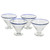 Recycled Glass Martini Glasses from Guatemala Set of 4 'Ocean Rim'