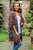 Leaf Motif Batik Rayon Kimono Jacket in Brown from Bali 'Denpasar Lady in Brown'