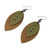 Amethyst and Leather Leaf Dangle Earrings from Thailand 'Happy Leaves'