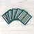 Striped Green Blue Brown Cotton Blend Coasters Set of 6 'Lively Lahu in Emerald'