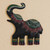 Hand-Painted Ceramic Elephant Wall Art from Mexico 'Dotted Elephant'