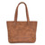 Handcrafted Leather Tote in Sepia from Peru 'Sepia Waves'