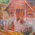 Buddhist Temple Landscape Painting in Oil on Canvas 'Wat Ton Kwen Chiang Mai'