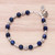 Lapis Lazuli Beaded Bracelet from Thailand 'Floral Lapis'