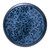 Round Mango Wood Decorative Box in Blue from Thailand 'Exotic Flora in Blue'