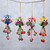 Colorful Cotton Owl Ornaments from Thailand Set of 4 'Owl Color'