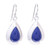 Rhodium Plated Lapis Lazuli Teardrop Dangle Earrings 'Precious Beauty'