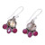 Labradorite and Pink Agate Sterling Silver Dangle Earrings 'Earth Aglow'