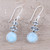 Larimar and Blue Topaz Dangle Earrings from India 'Peaceful Dazzle'