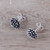 Modern Sterling Silver Stud Earrings from India 'Spiny Burst'