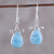 Drop-Shaped Larimar Dangle Earrings from India 'Celebratory Drops'