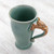 Elephant-Themed Celadon Ceramic Mug from Thailand 'Elephant Handle in Green'