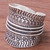 Combination Finish Sterling Silver Wrap Ring from Thailand 'Great Waves'