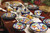 Hand-Painted Talavera Ceramic Bowls from Mexico Pair 'Raining Flowers'