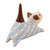 Handcrafted Blue and Ivory Striped Ceramic Cat Ring Holder 'Cloud Crossing Cat'