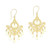 18k Gold Plated Sterling Silver Chandelier Earrings 'Gold Peacock Feather'