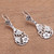 Floral Teardrop Sterling Silver Dangle Earrings from Bali 'Garden Teardrops'