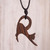 Wood Pendant Necklace of a Cat from Peru 'Relaxing Stretch'