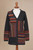 Cable Knit 100 Alpaca Cardigan in Graphite from Peru 'Patchwork in Graphite'