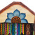 Colorful Wood and Ceramic Retablo of Weavers at Market 'Colorful Marketplace'
