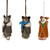 Embroidered Wool Cat Ornaments from India Set of 6 'Cozy Animals'