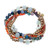 Multi-Gemstone Beaded Torsade Bracelet with Bells 'Thai Vibrance'