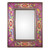 Floral Reverse-Painted Glass Wall Mirror in Purple from Peru 'Floral Medallions in Purple'