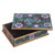 Purple and Blue Reverse-Painted Glass Decorative Box 'Margarita Bliss in Blue'