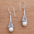 Swirl Pattern Cultured Pearl Dangle Earrings from Bali 'Mermaid Glow'