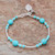Silver and Reconstituted Turquoise Beaded Bracelet 'Forest River'