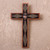 Copper and Wood Wall Cross with Pyrite Accents from Peru 'Faith Glitters'