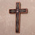 Copper and Wood Wall Cross with Pyrite Accents from Peru 'Faith Glitters'