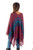 Cotton Blend Poncho in Cerise and Blue from Peru 'Andean Charm'