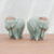 Celadon Ceramic Elephant Salt and Pepper Shakers Pair 'Calm Elephants in Green'