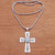 Moonstone Cross Pendant Necklace from Bali 'Mesmerizing Faith'