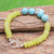 Yellow Agate Bracelet with Hill Tribe Silver Flower Charm 'Daisy in the Sunshine'