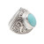 Oval Amazonite Sterling Silver Scroll Motif Cocktail Ring 'Misty Temple'