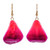 Natural Orchid Flower Dangle Earrings in Magenta 'Petal Rain'