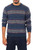 Men's Patterned Andean 100 Alpaca Sweater in Shades of Blue 'Cajamarca Blues'